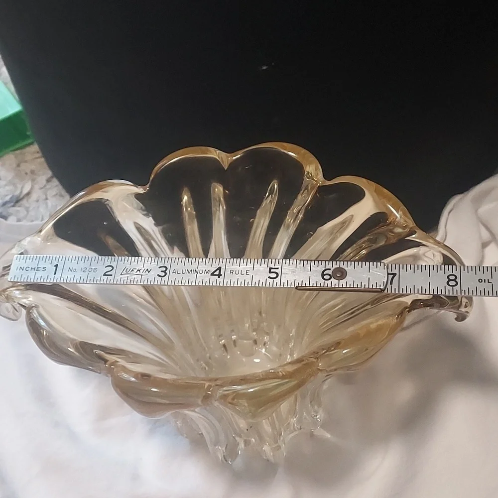 TELEFLORA Yellow Ribbed Fan Vase | Yellow Glass Vase | Vases for Flowers | Scall